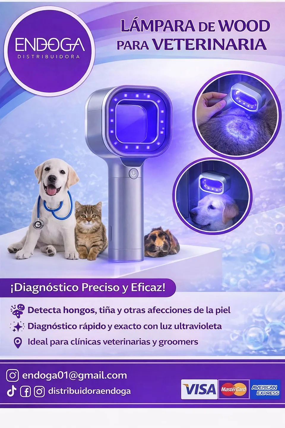 Lámpara de Wood veterinaria, Línea Veterinaria de Endoga