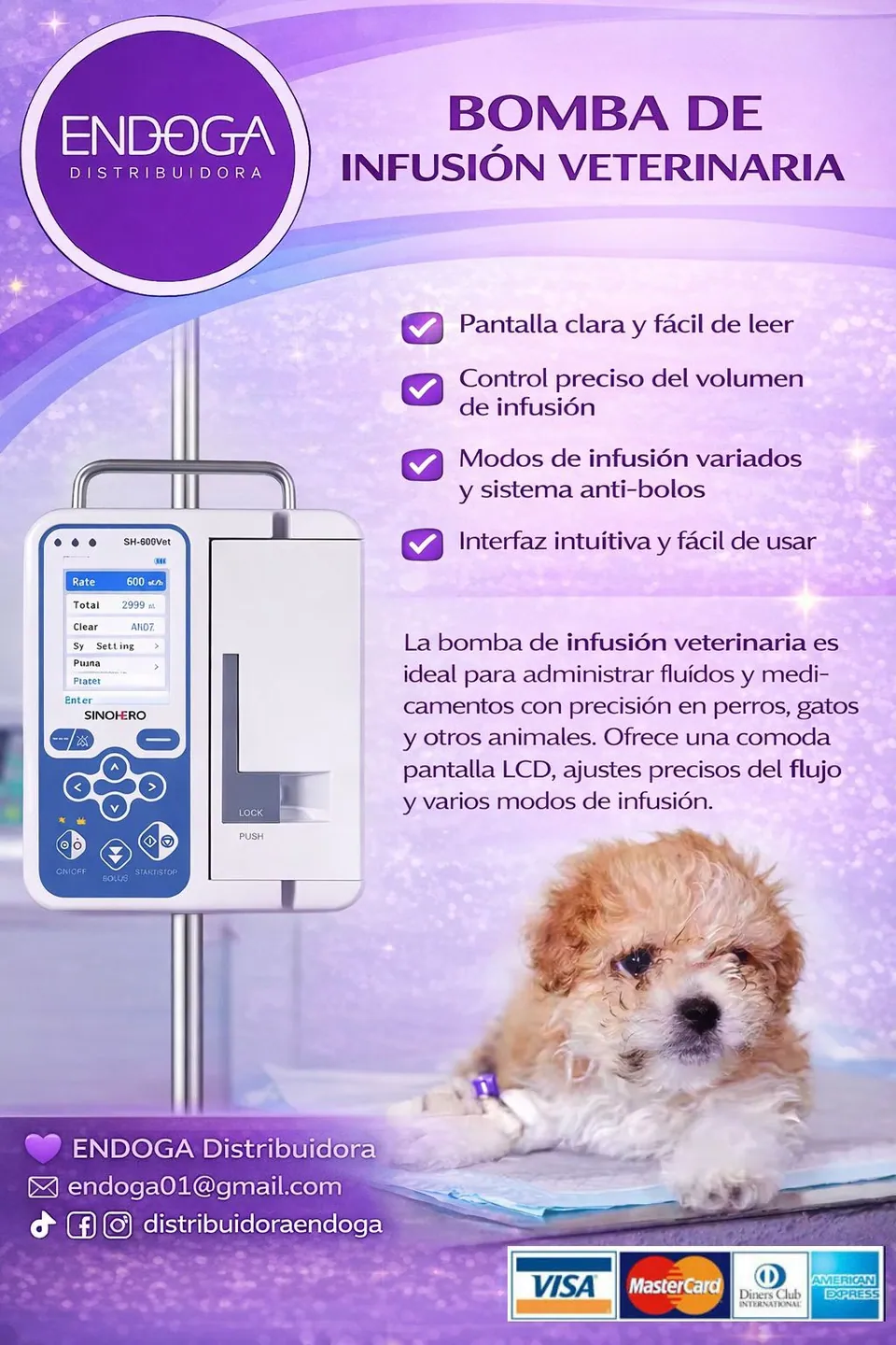 Bomba de infusión veterinaria, Línea Veterinaria de Endoga