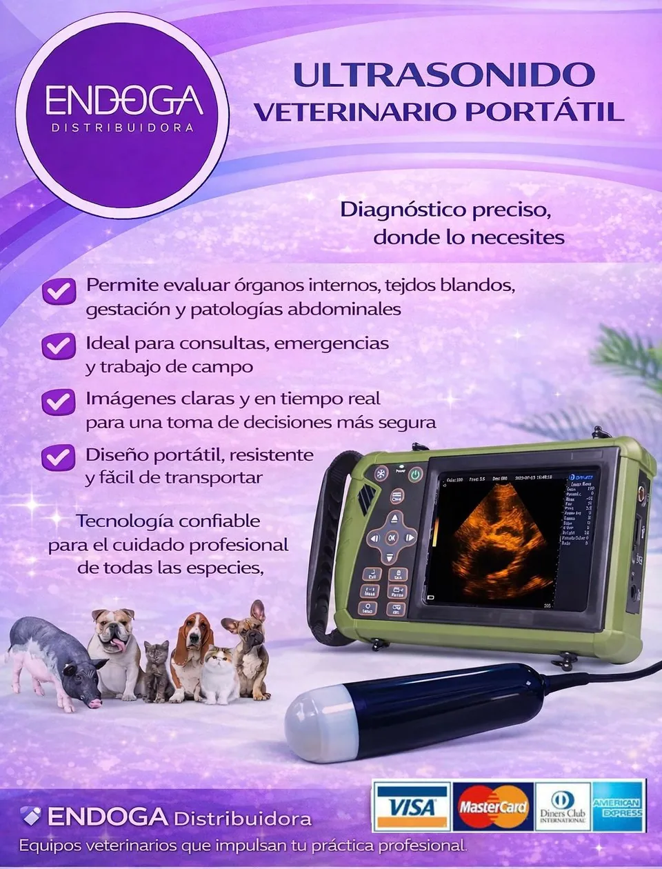 Ultrasonido veterinario portátil, Línea Veterinaria de Endoga