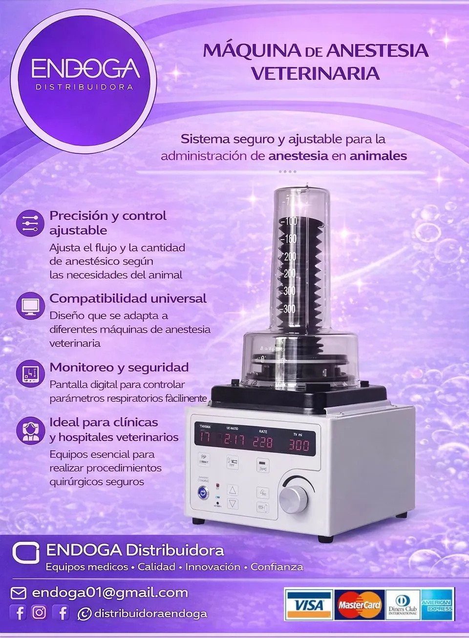 Máquina de anestesia veterinaria, Línea Veterinaria de Endoga