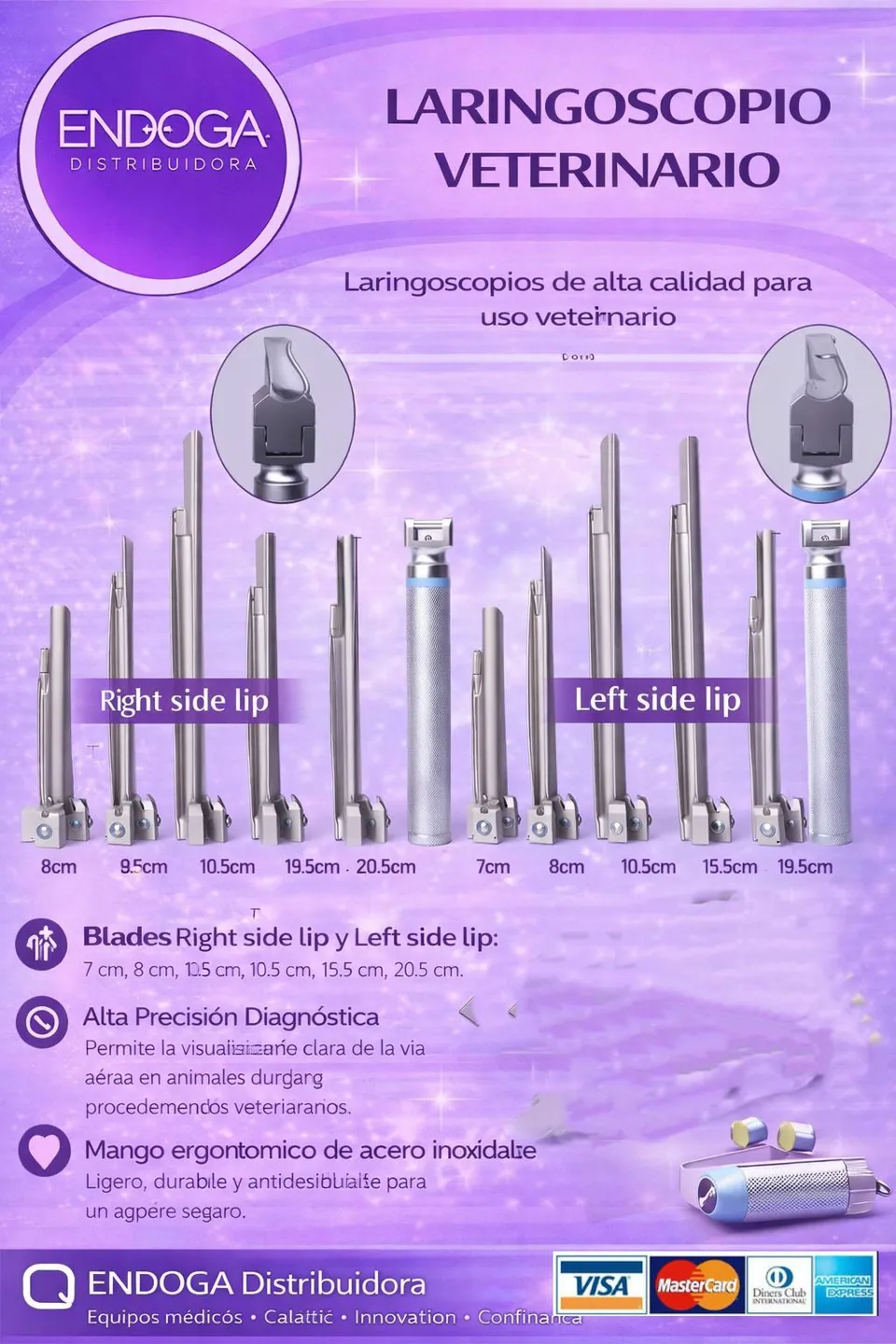Laringoscopio veterinario, Línea Veterinaria de Endoga