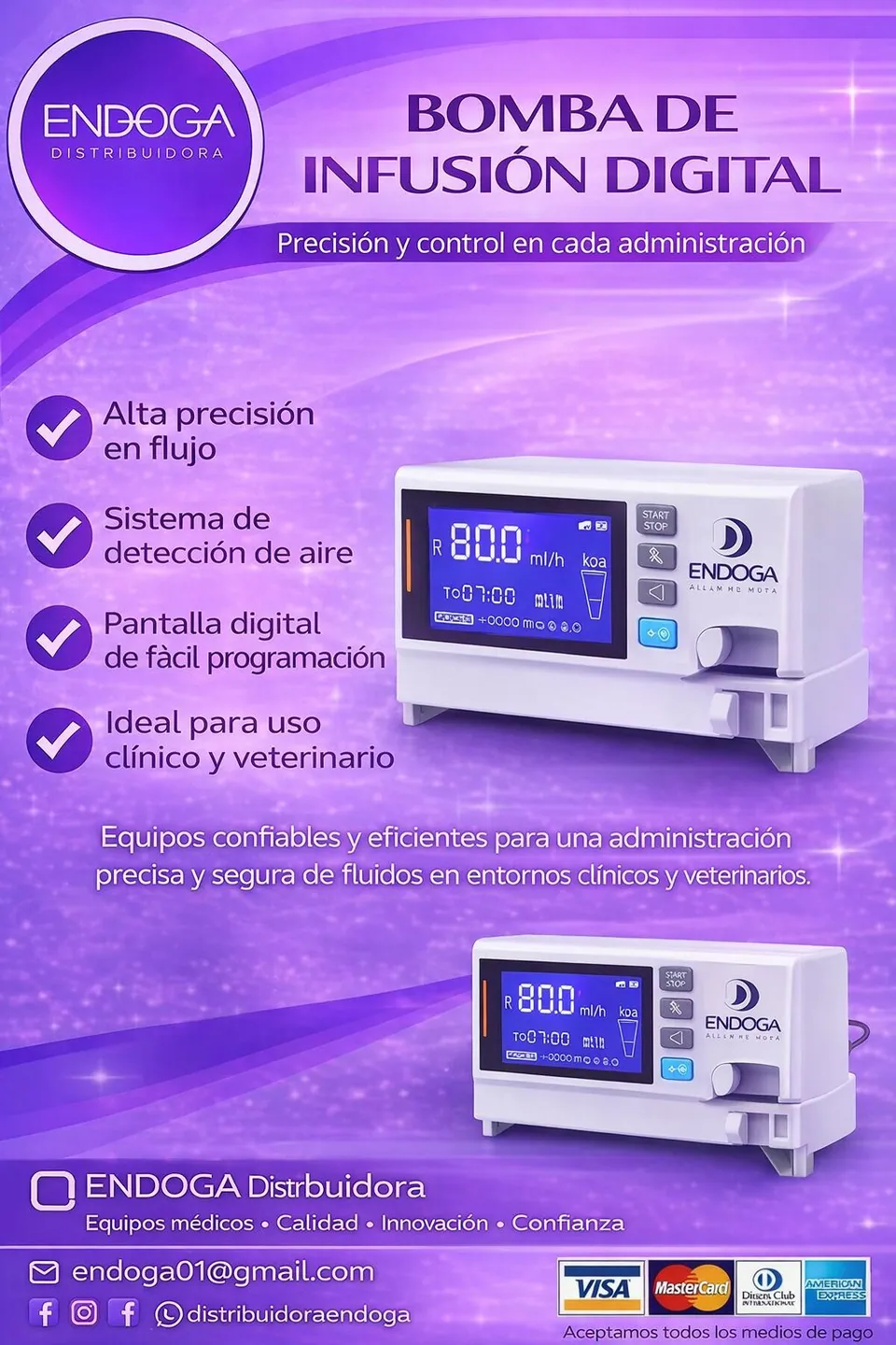 Bomba de infusión digital, Línea Veterinaria de Endoga