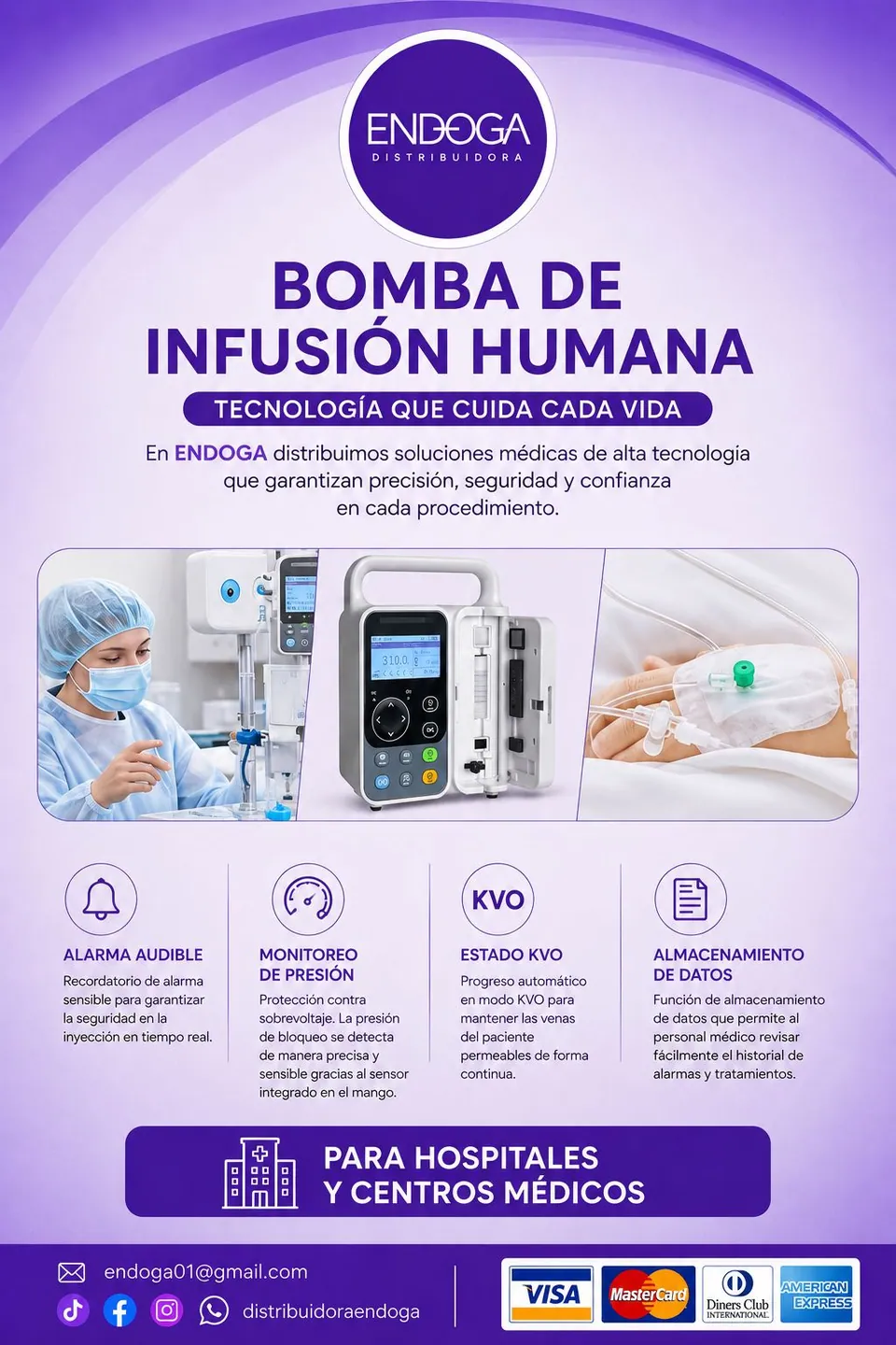 Bomba de infusión humana, Línea Pharma de Endoga